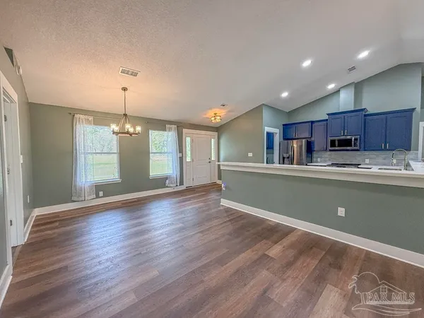 a view of kitchen and window