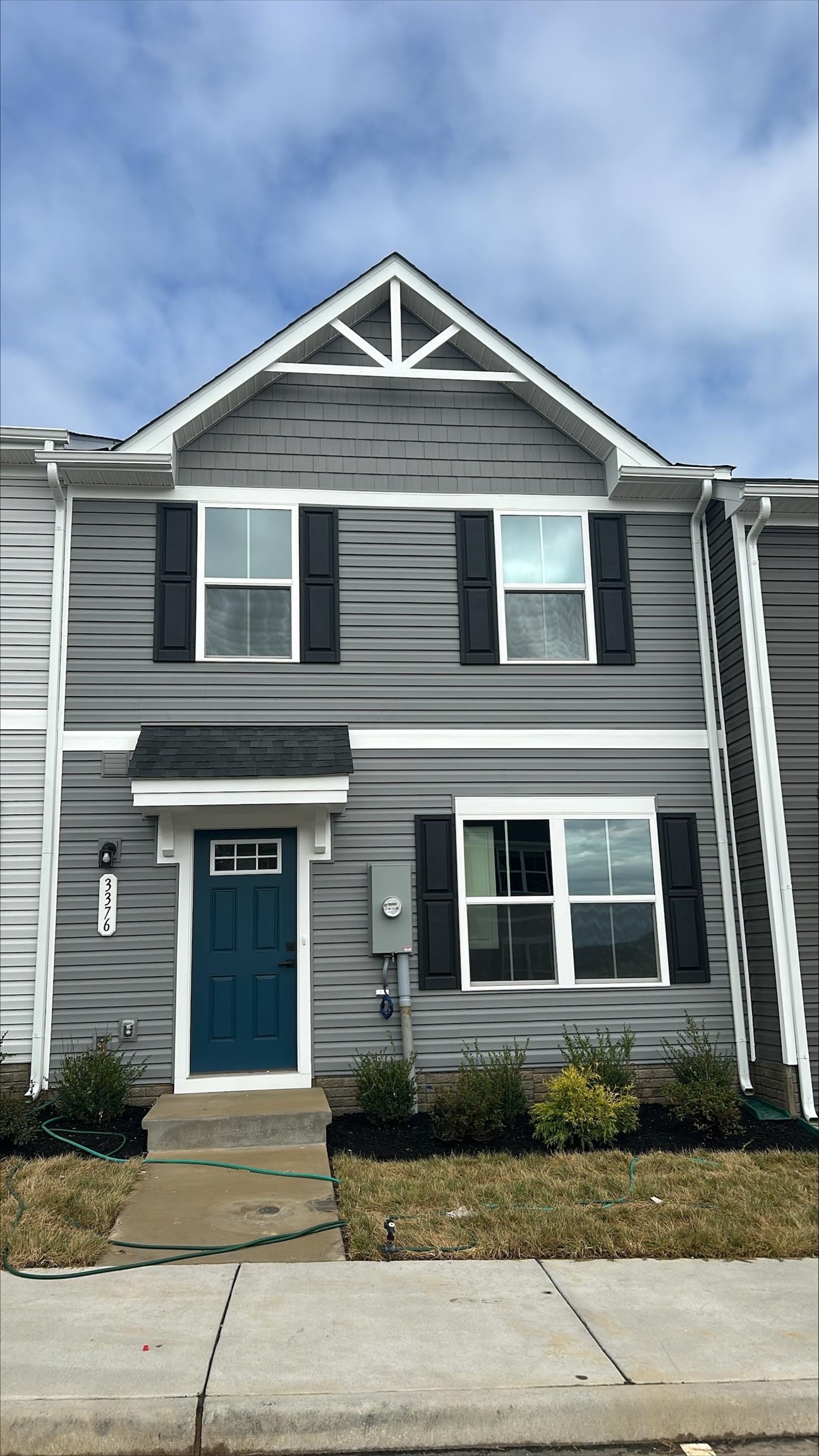 a front view of a house