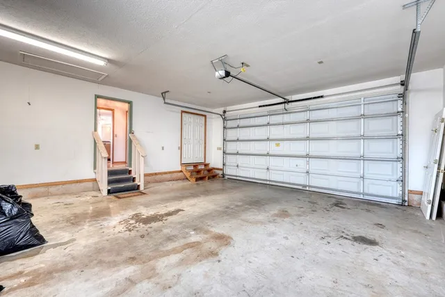 a view of a patio with wooden floor