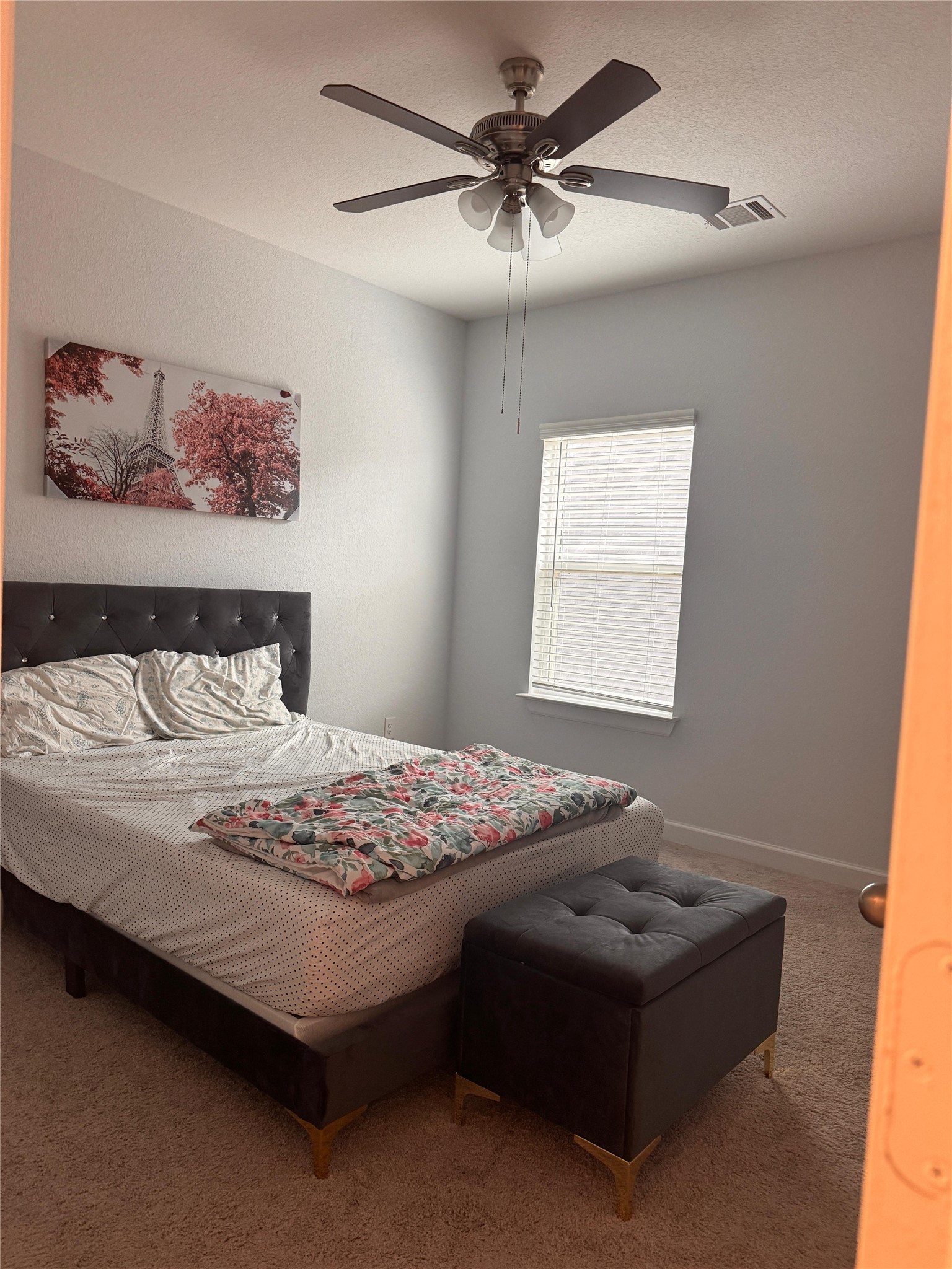 650 Wild Pecan Loop Buda, TX 78610 - Photo 20 of 28 Bedroom featuring carpet and a ceiling fan
