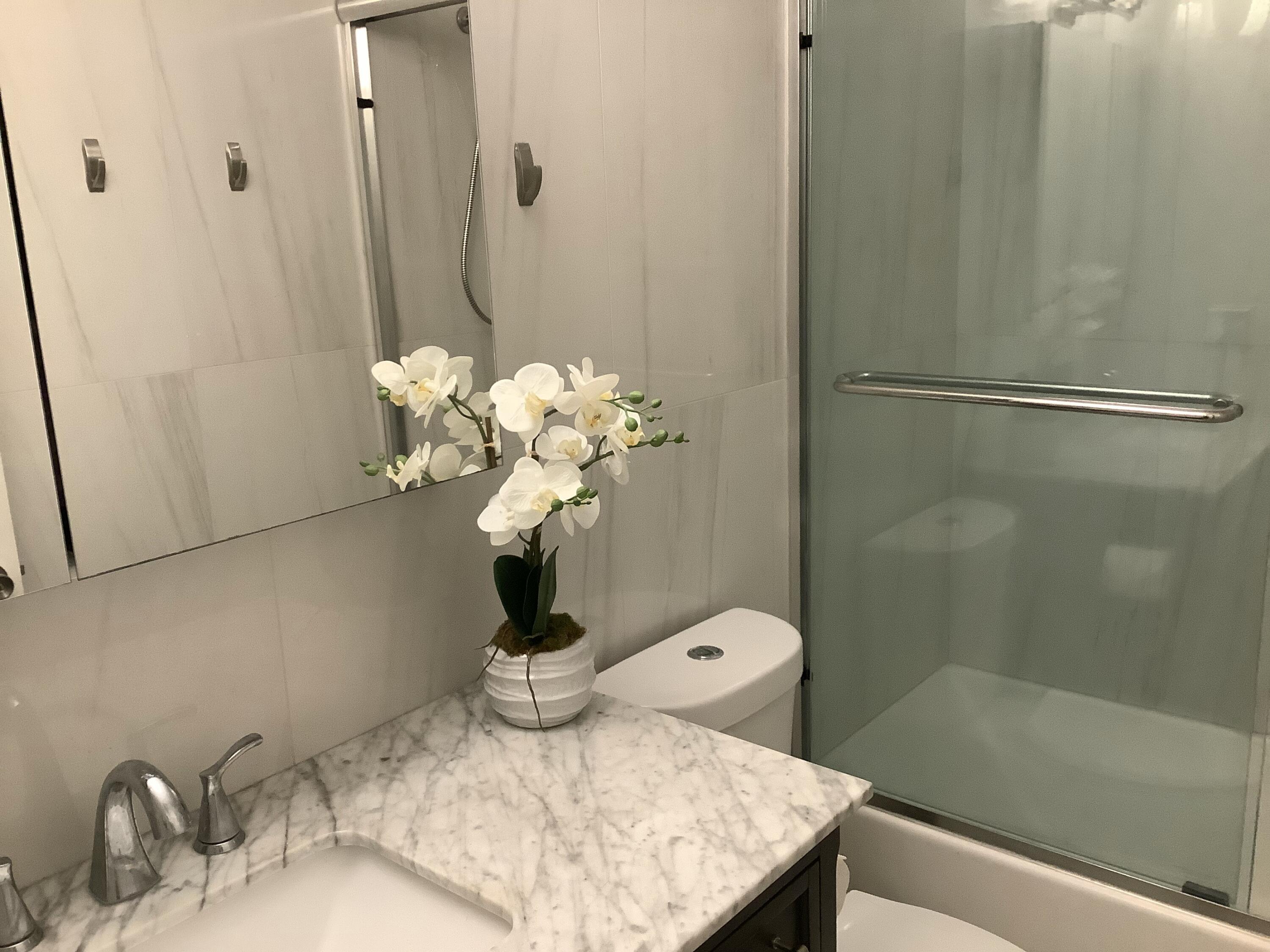 22040 Palms Way, Unit 204 Boca Raton, FL 33433 - Photo 14 of 20 a bathroom with a sink and a shower