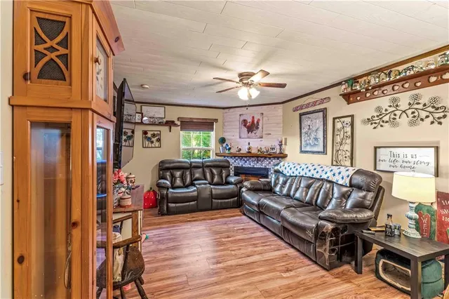 a living room with furniture