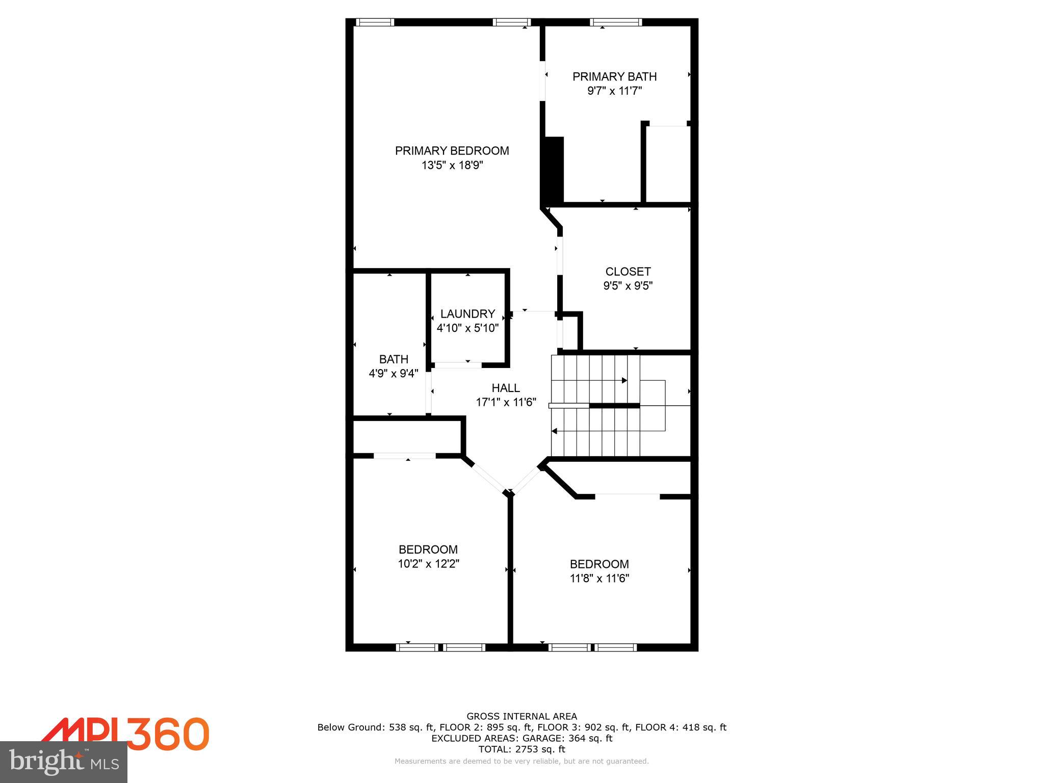 8319 Kippis Road Millersville, MD 21108 - Photo 37 of 49 3rd Floor - Square feet not exact to tax records