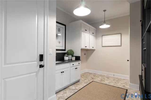 a bathroom with a sink a mirror and a shower