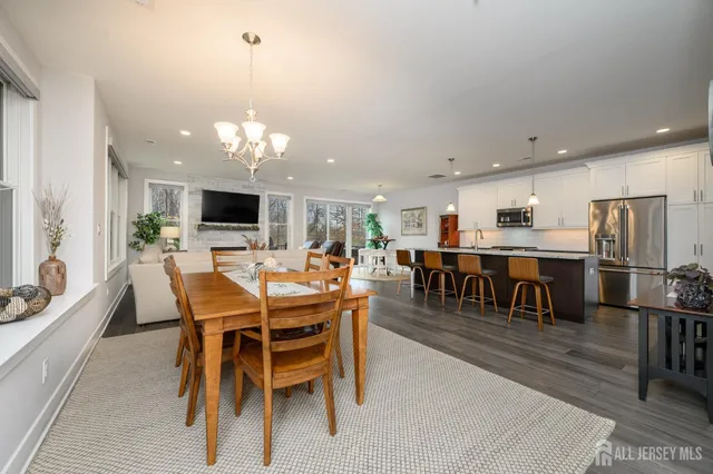 a view of a dining area with furniture