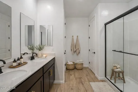 a view of a lake with a big yard