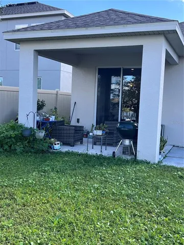 a house view with a garden space