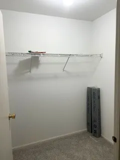 a view of small space with racks on the wall