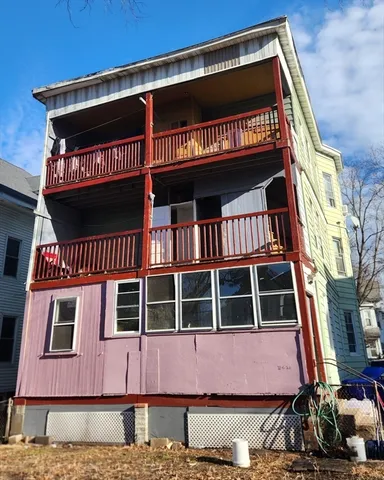 a front view of a multi story building