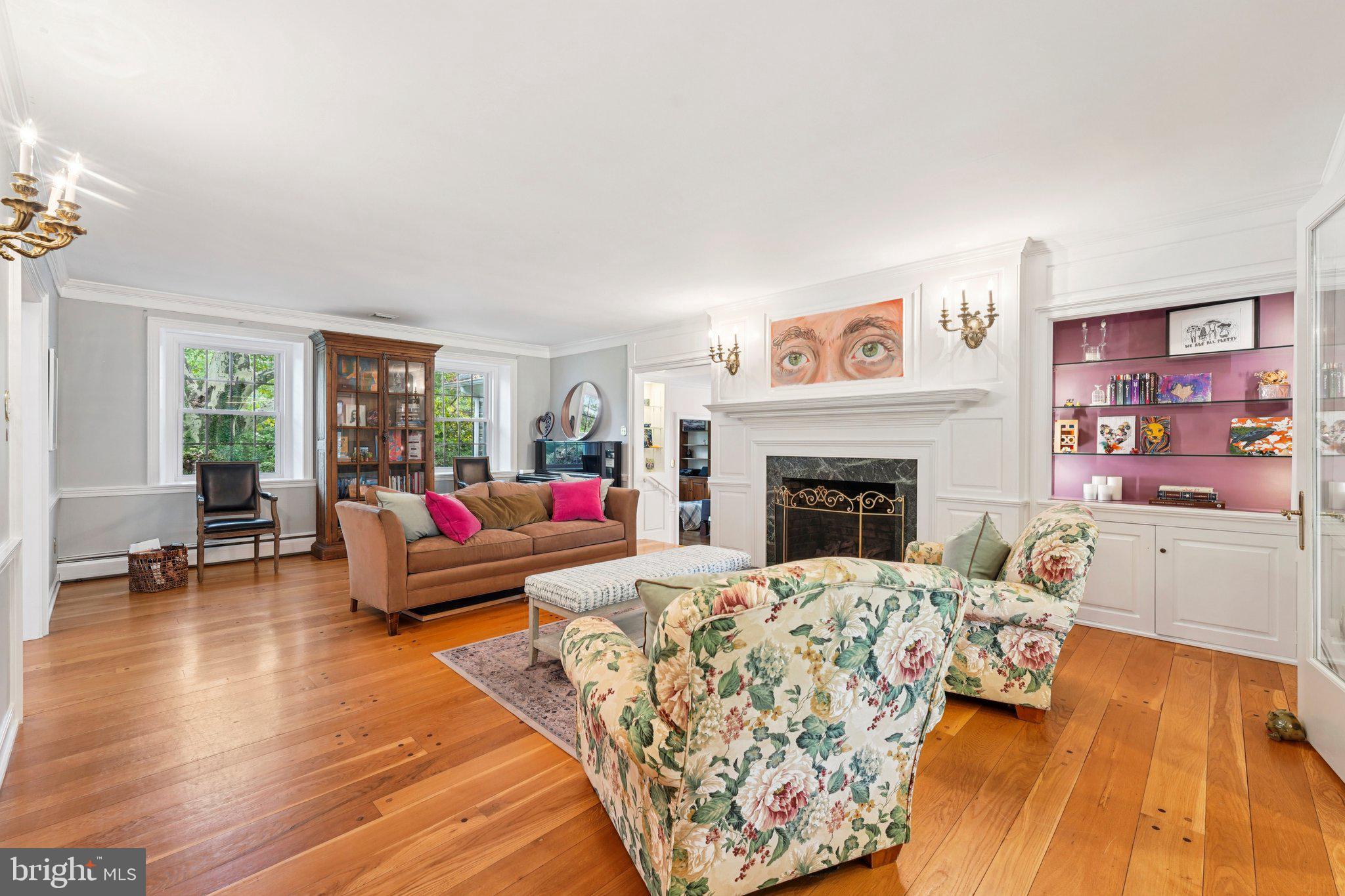 1535 Scrope Road Rydal, PA 19046 - Photo 9 of 63 a living room with furniture and a fireplace