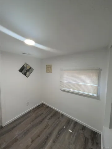 an empty room with a workbench