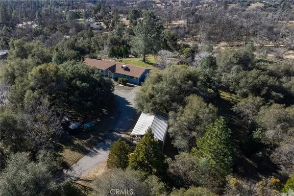 a view of a yard with a tree