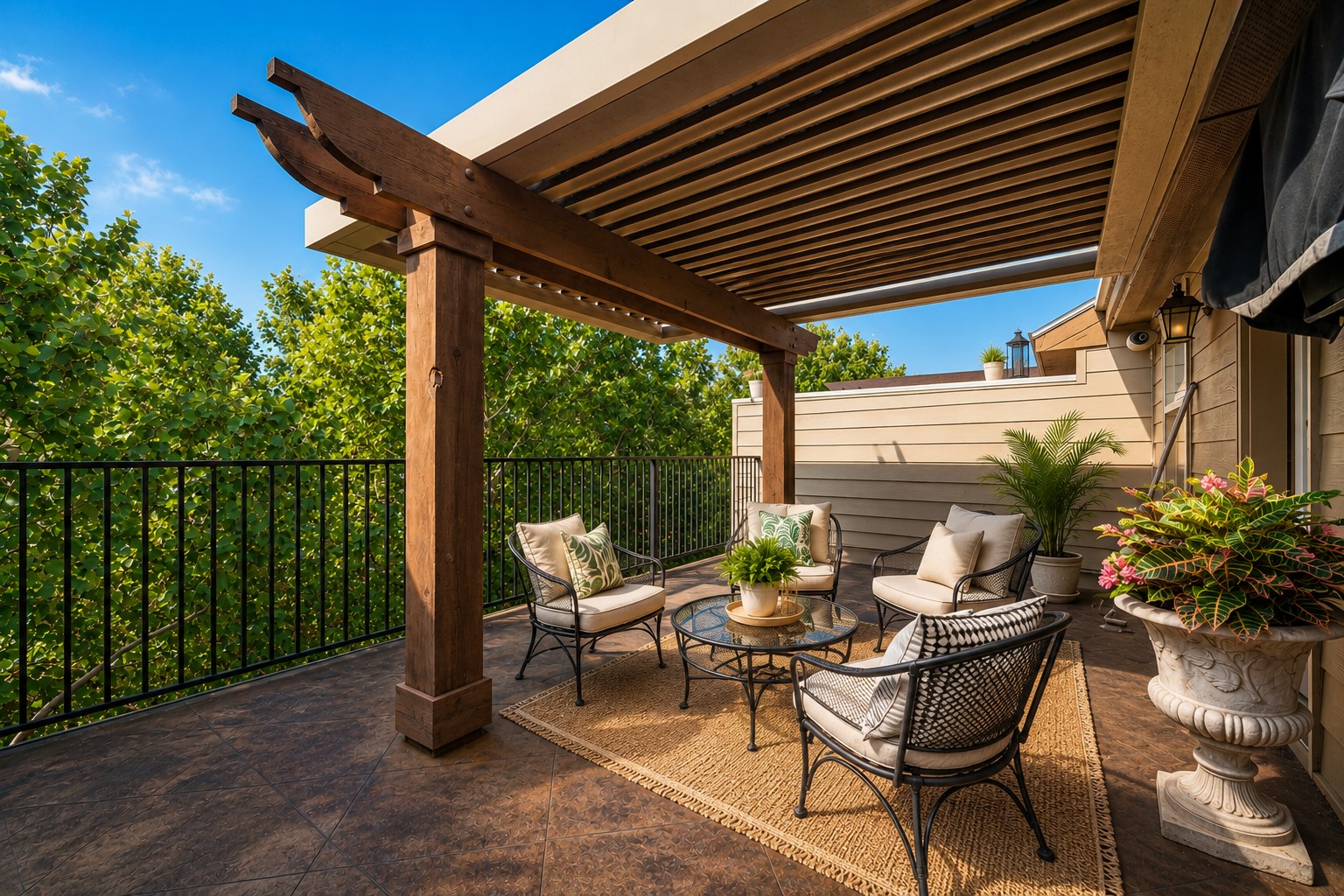 204 Adams Street Georgetown, TX 78628 - Photo 30 of 33 Enjoy outdoor living on this elevated patio, Photo has been virtually staged.