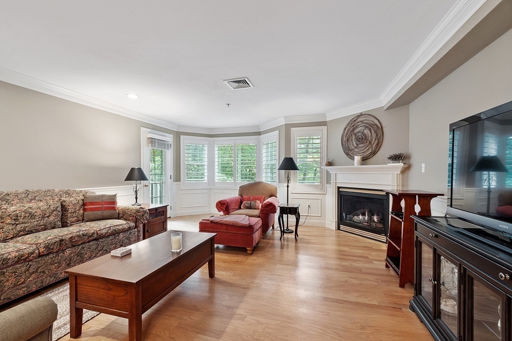 4 Sterling Hill Lane, Unit 424 Exeter, NH 03833 - Photo 9 of 24 a living room with furniture a fireplace and a flat screen tv