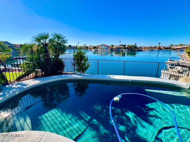 a view of swimming pool outdoor seating