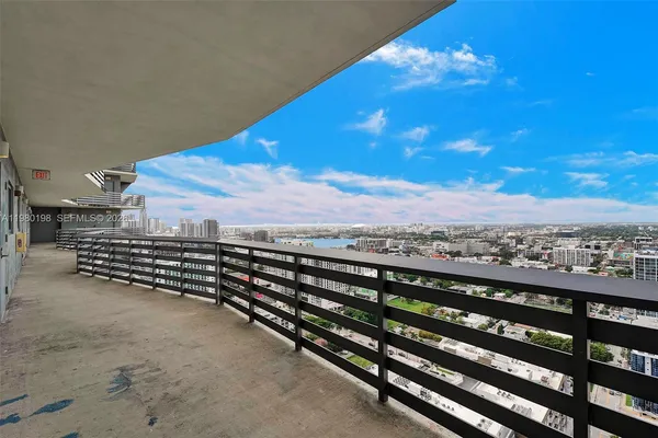 a view of city with balcony