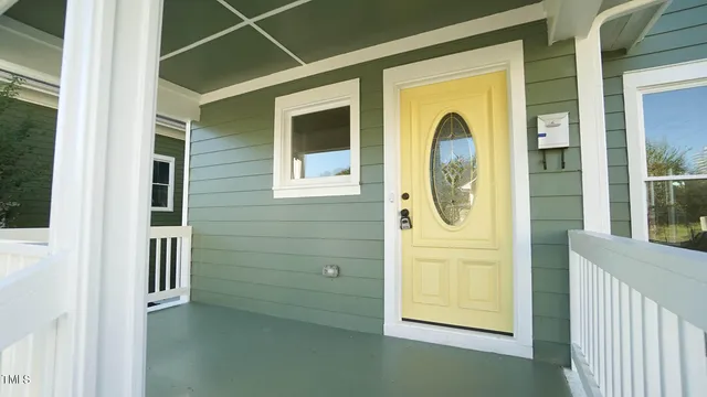 a front view of a house with a window
