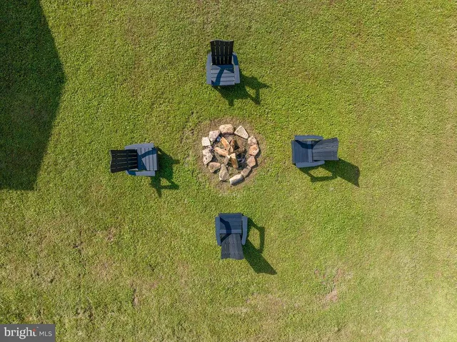 a view of a lake from a yard