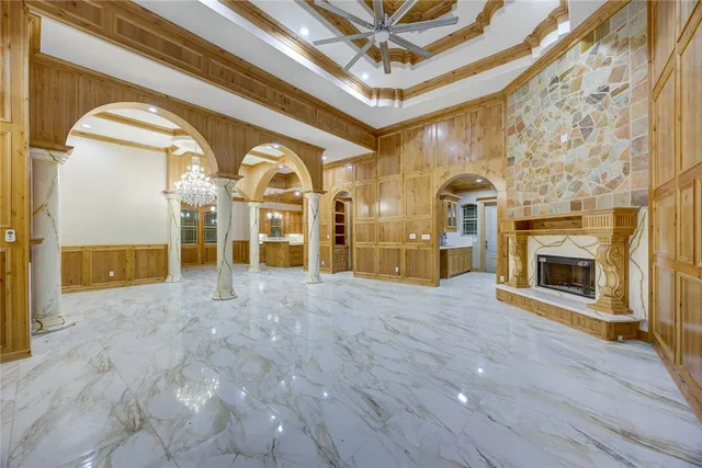 a view of a livingroom with a fireplace