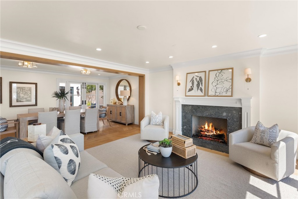 503 Hazel Drive Corona del Mar, CA 92625 - Photo 12 of 39 a living room with furniture and a fireplace