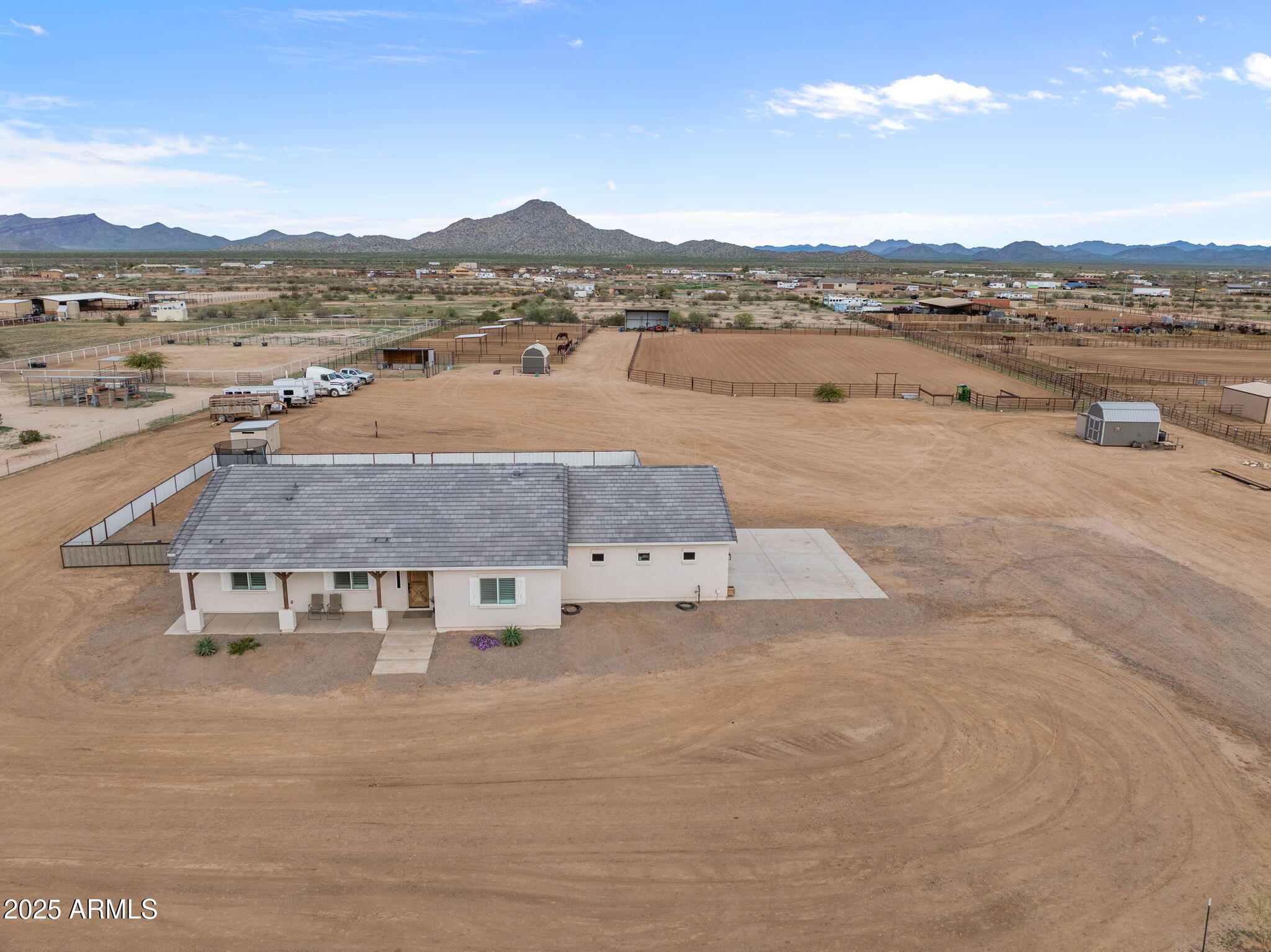 46130 West Trotter Road Wickenburg, AZ 85390 - Photo 41 of 55 an aerial view of residential houses with outdoor space and ocean view