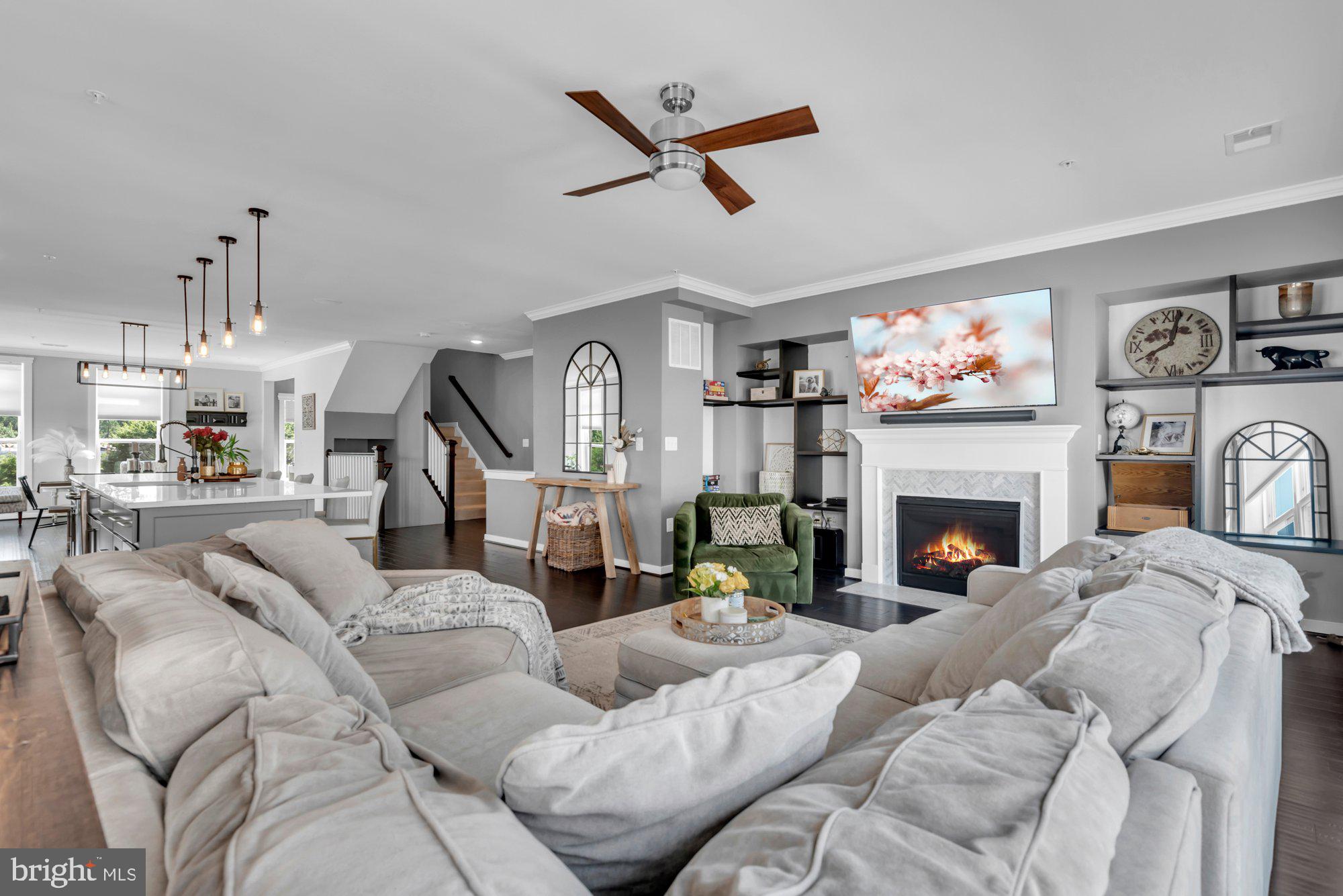 547 Leftwich Lane, Unit 88 Annapolis, MD 21401 - Photo 25 of 50 Gas Fireplace Sharing Ambiance with Kitchen