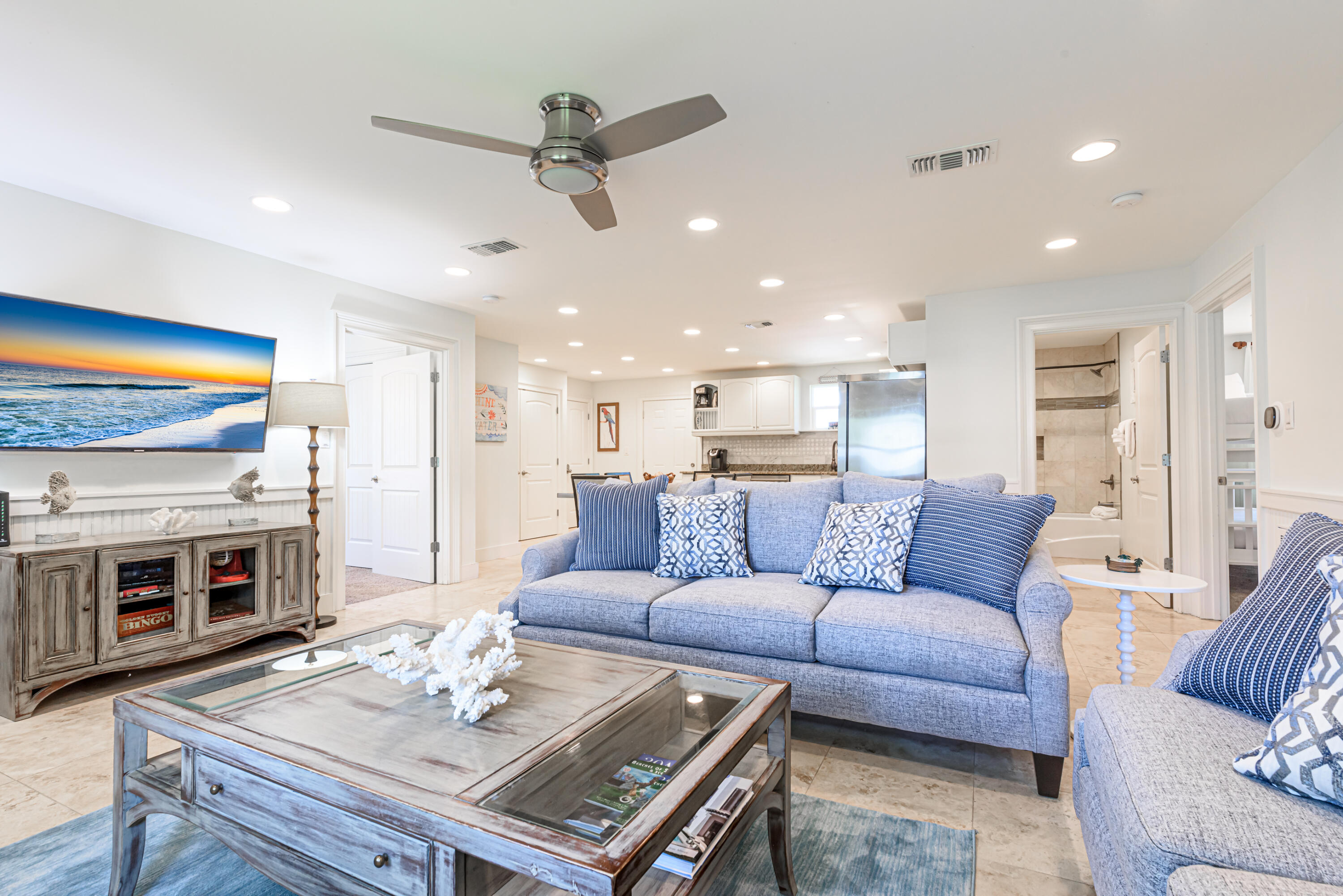 281 Elm Street Santa Rosa Beach, FL 32459 - Photo 12 of 37 a living room with furniture and a fireplace