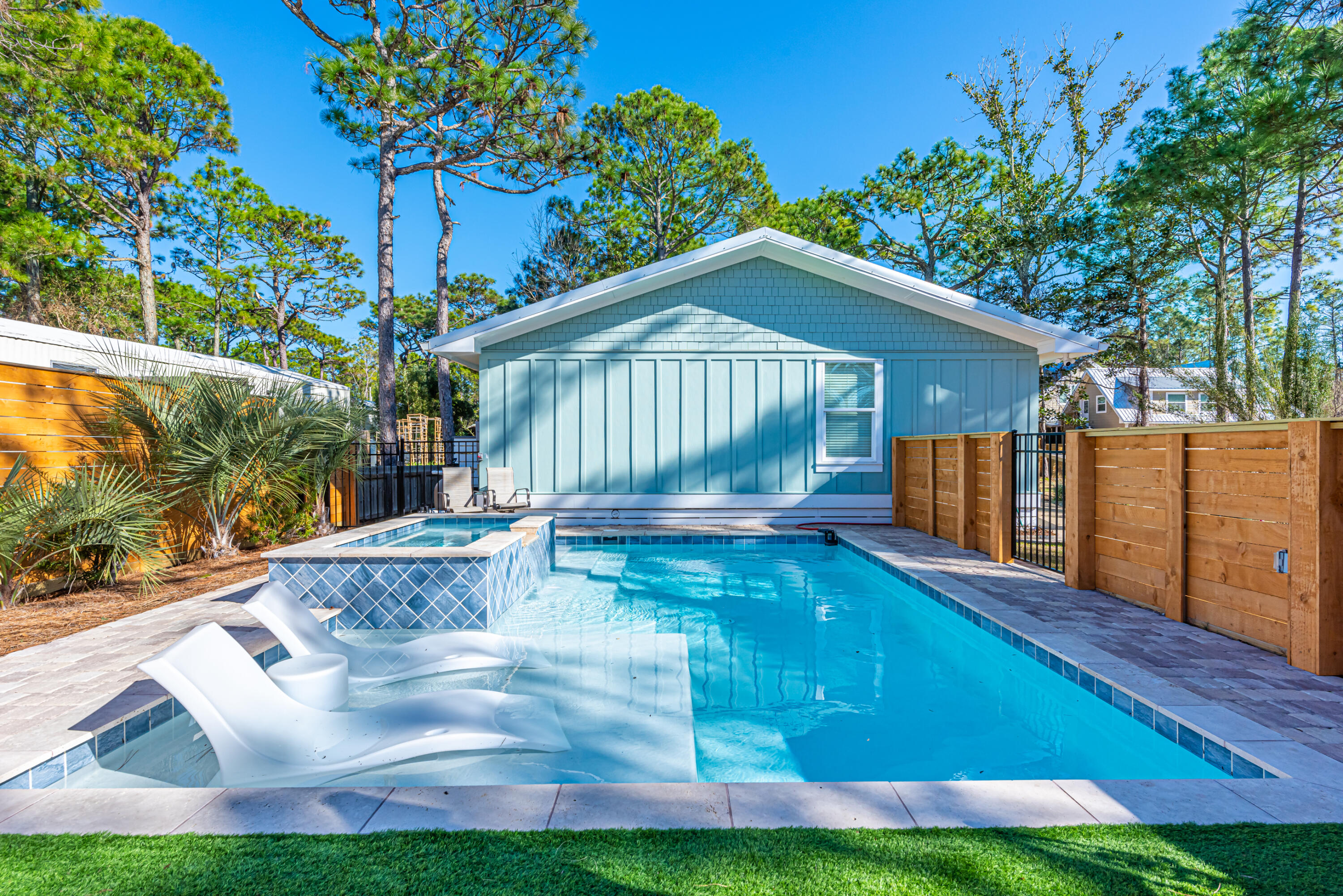 281 Elm Street Santa Rosa Beach, FL 32459 - Photo 5 of 37 a view of a backyard with wooden fence