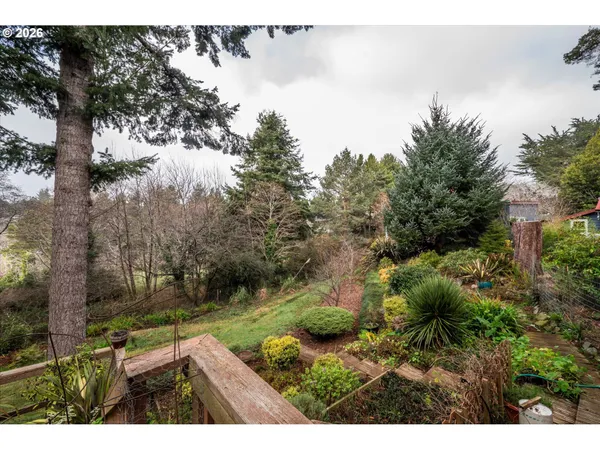 a view of backyard with green space