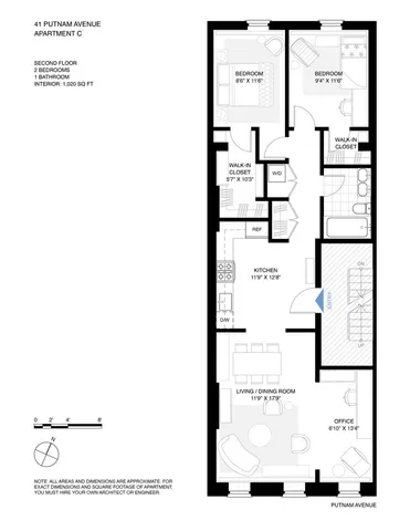 $1,175,000 | 41 Putnam Avenue, Unit C | Clinton Hill