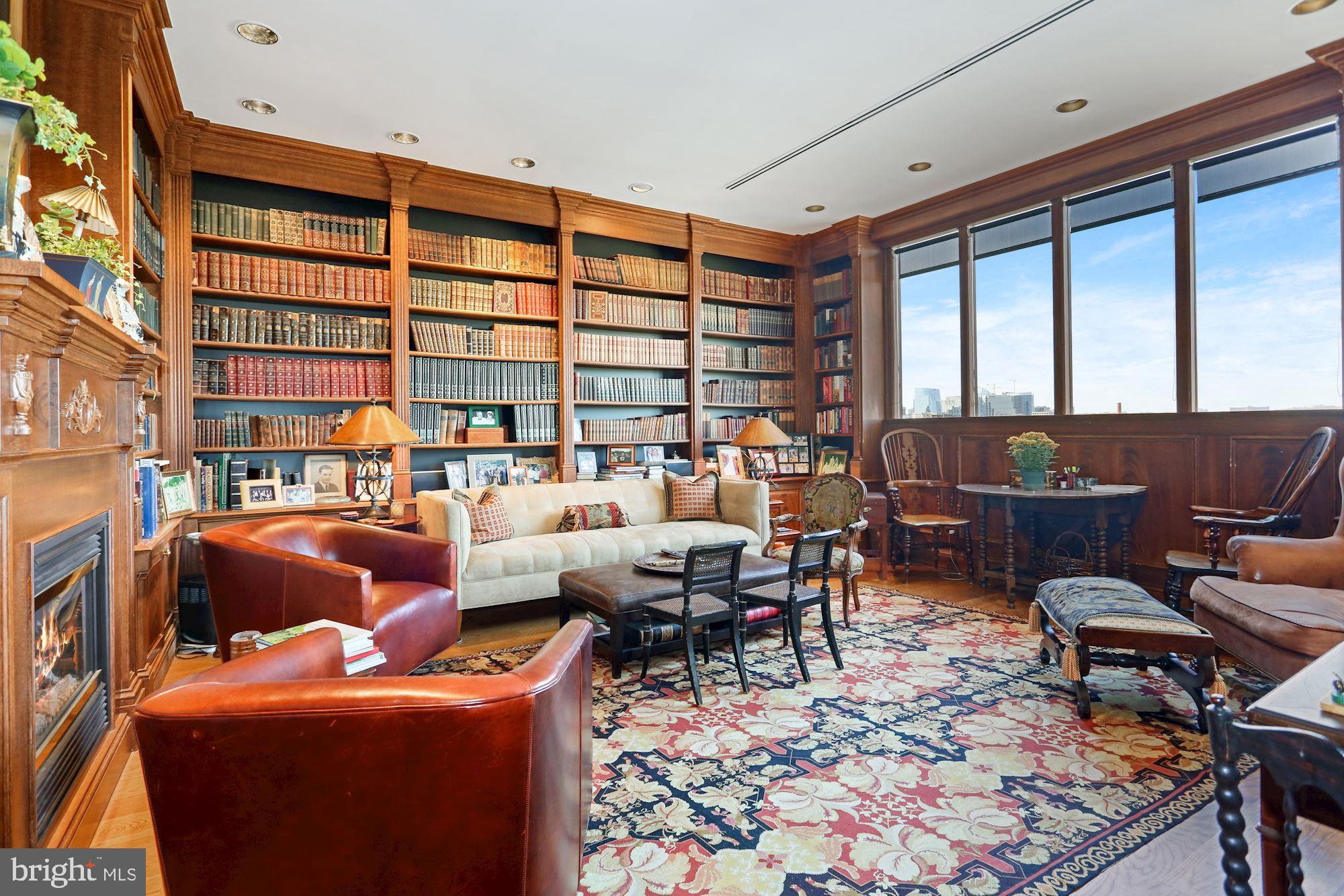 2501 M Street Northwest, Unit 717 Washington, DC 20037 - Photo 7 of 34 Stunning Library With Fireplace