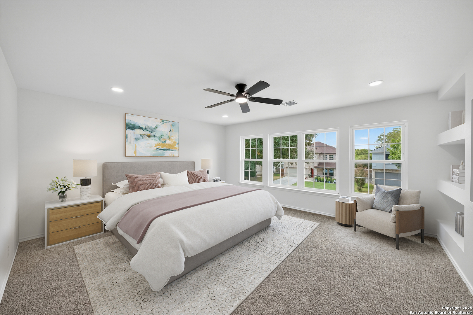 12110 Branding Point Helotes, TX 78023 - Photo 4 of 40 a bedroom with a bed and glass window