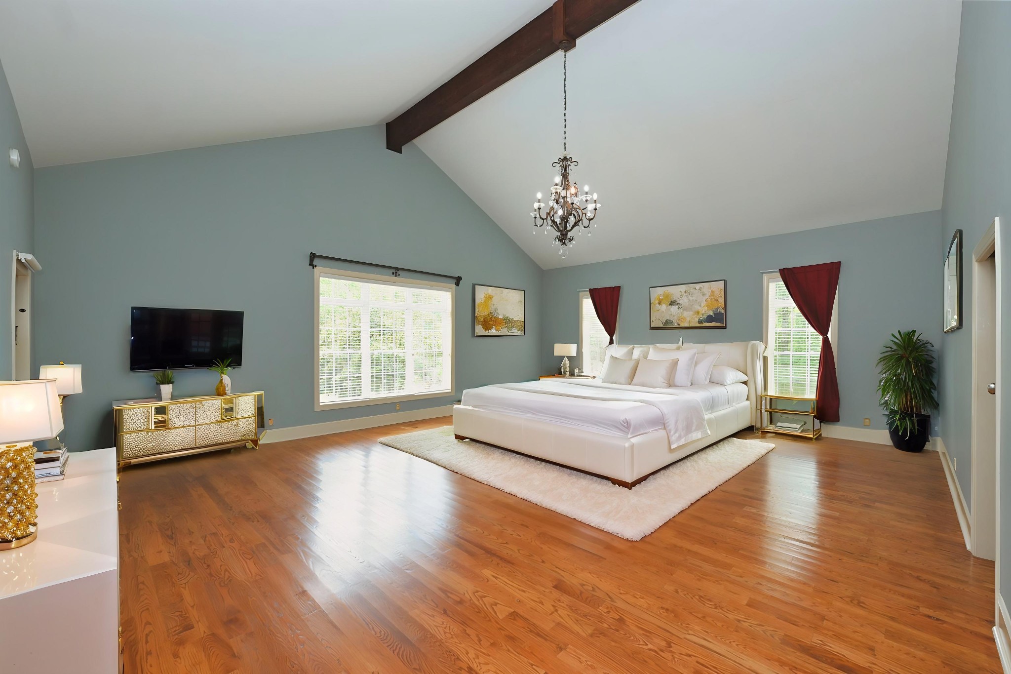 125 Happy Hollow Road Goodlettsville, TN 37072 - Photo 31 of 92 a bedroom with a bed and a flat screen tv