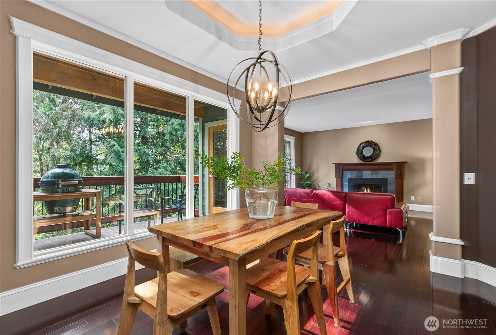 45 Cascade Lane Bellingham, WA 98229 - Photo 8 of 40 a dining room with furniture a chandelier and wooden floor