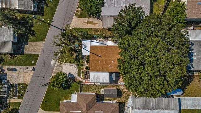 a view of street with sitting area