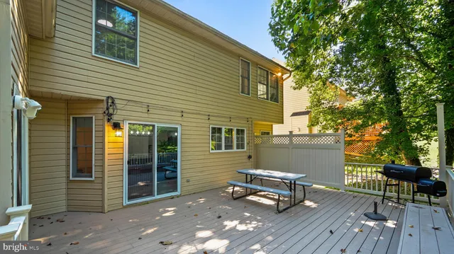 a view of a bench in a patio