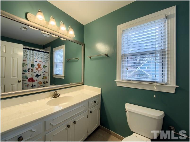 2521 Village Grove Road Raleigh, NC 27613 - Photo 20 of 25 a bathroom with a toilet sink and mirror