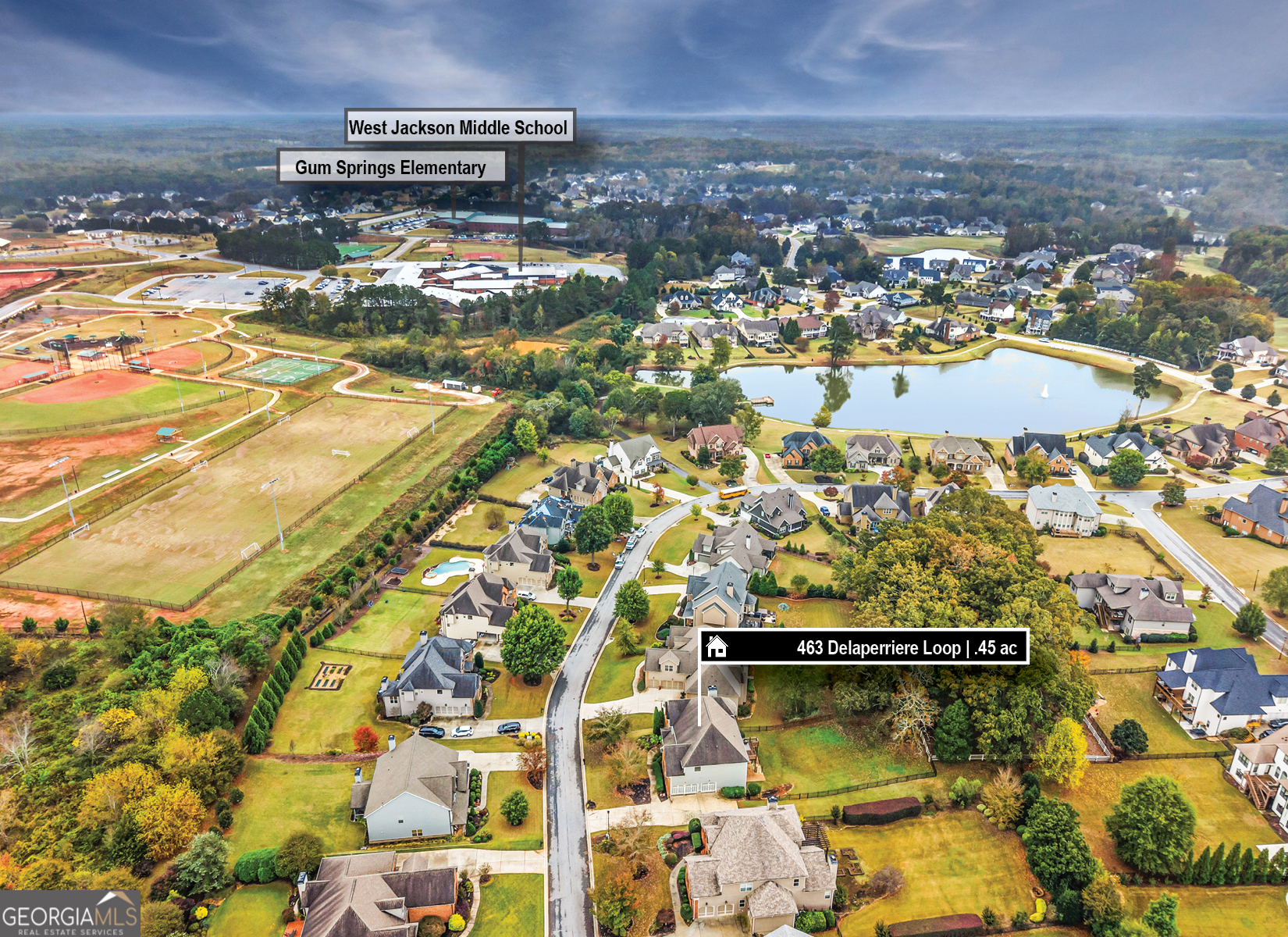 463 Delaperriere Loop Jefferson, GA 30549 - Photo 41 of 75 an aerial view of residential houses with outdoor space