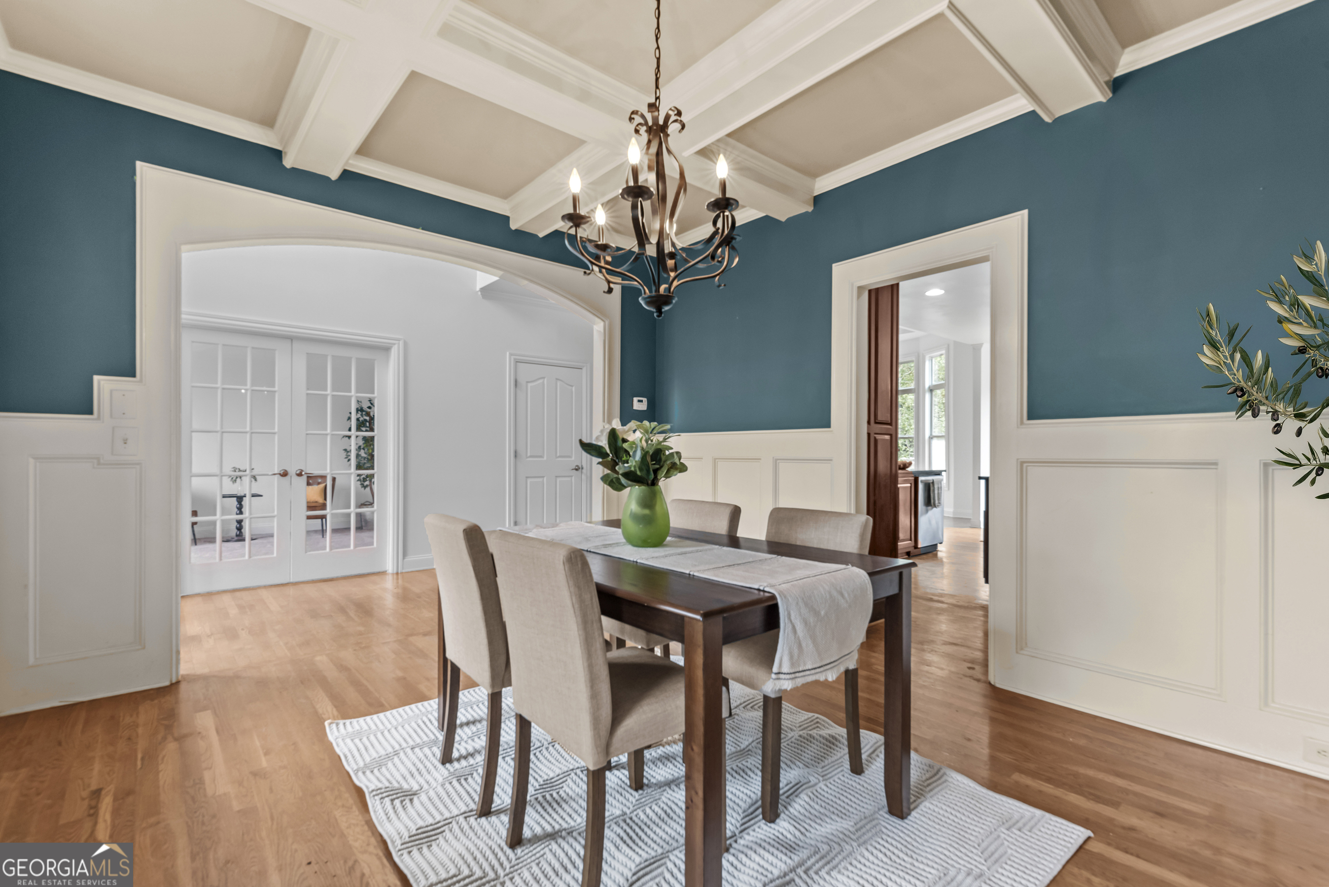 463 Delaperriere Loop Jefferson, GA 30549 - Photo 6 of 75 a dining room with furniture a chandelier and wooden floor