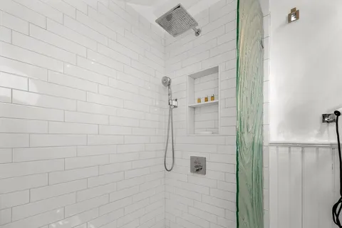 a bathroom with a shower