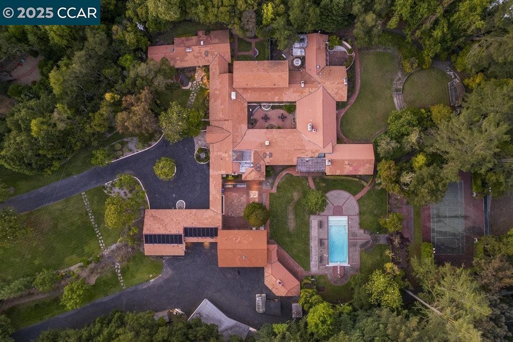 940 Reliez Station Lane Lafayette, CA 94549 - Photo 49 of 53 an aerial view of a house with outdoor space pool seating area and yard
