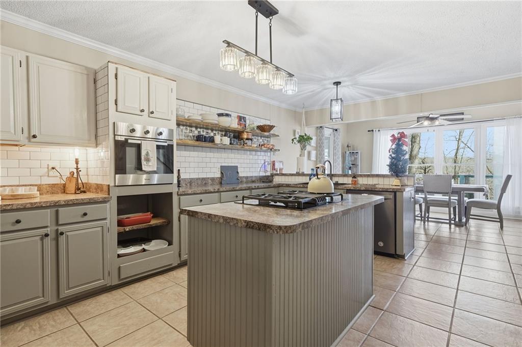1008 River Estates Road Cleveland, GA 30528 - Photo 6 of 37 a kitchen with kitchen island granite countertop a sink cabinets and stainless steel appliances