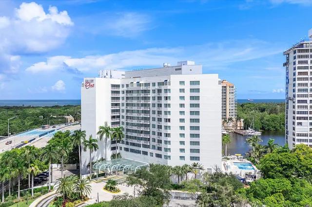 a view of a city with tall buildings