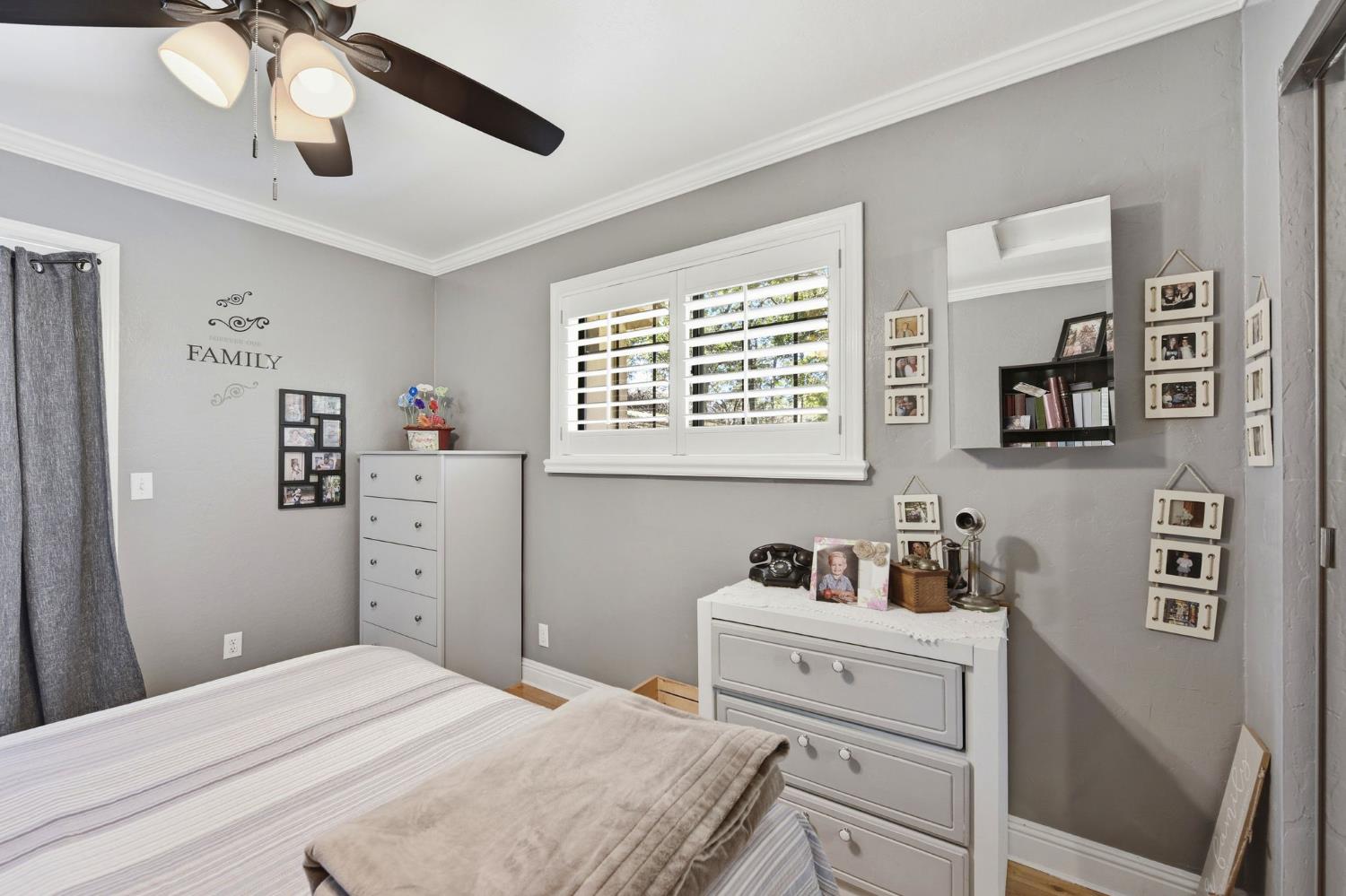 2440 Pleasant Valley Road Placerville, CA 95667 - Photo 13 of 40 bedroom featuring ornamental molding and a ceiling fan