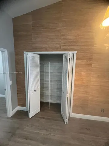 a view of wooden door