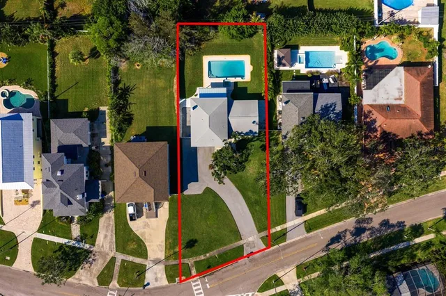 an aerial view of multiple house