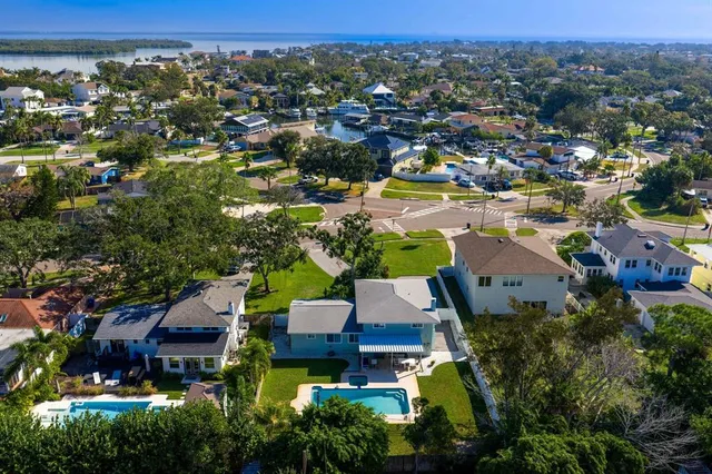 an aerial view of multiple house