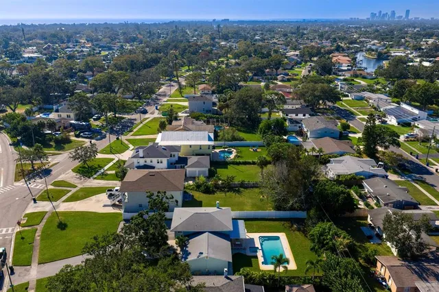 an aerial view of a city