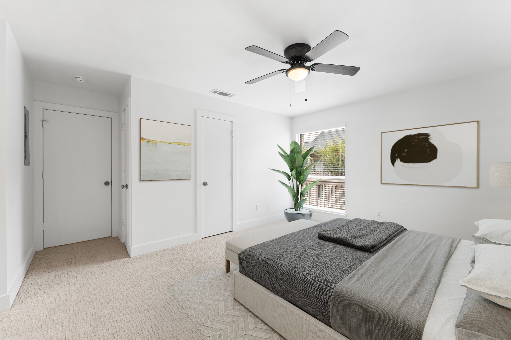 2829 Timmons Lane, Unit 202 Houston, TX 77027 - Photo 11 of 17 a bedroom with a bed and a window