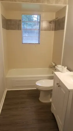 a bathroom with a toilet and a vanity
